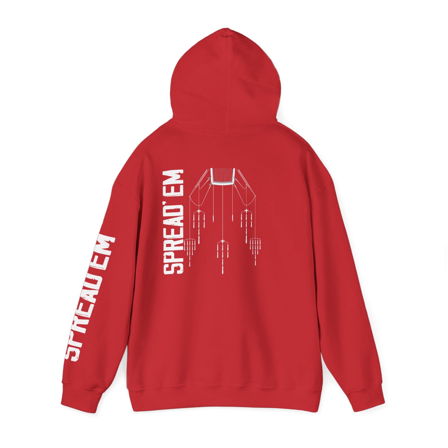 Tuna Fish Hoodie — 'SPREAD 'EM' Fishing Graphic Pullover