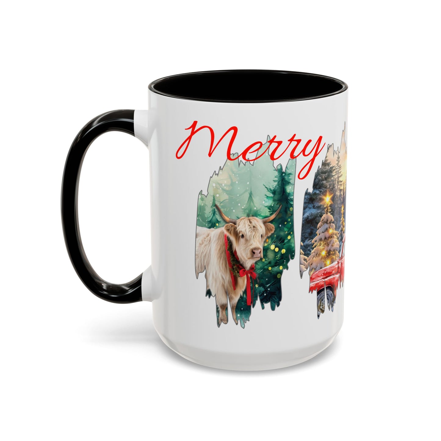 Christmas Collage Mug Highland cow (11oz/15oz)