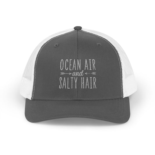Snapback Trucker Cap -Ocean Air & Salty Hair-