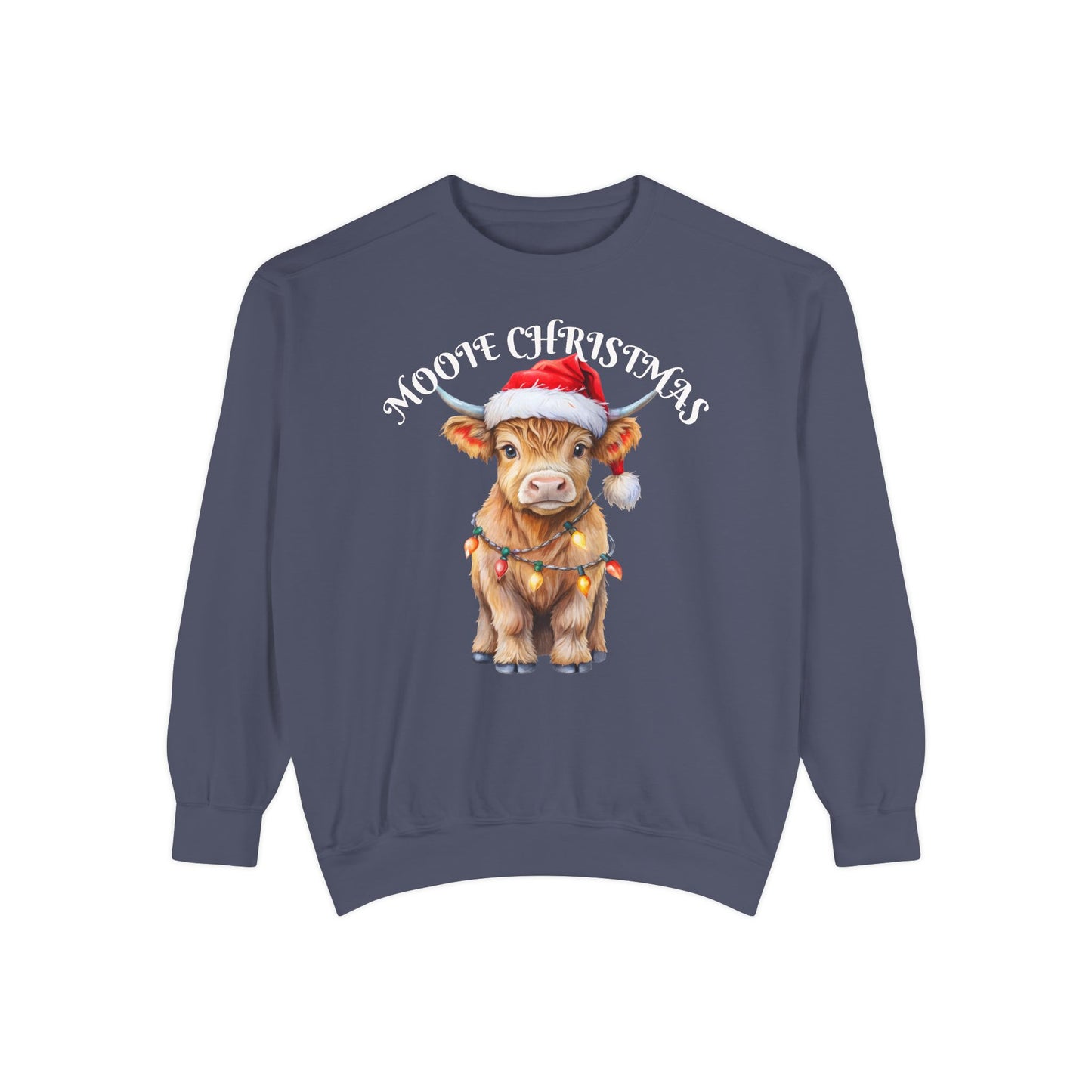 Christmas Cow Sweatshirt — "Mooie Christmas" Cute Holiday Crewneck