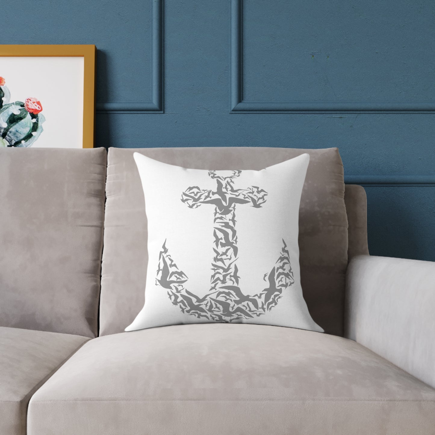 Nautical Anchor Throw Pillow
