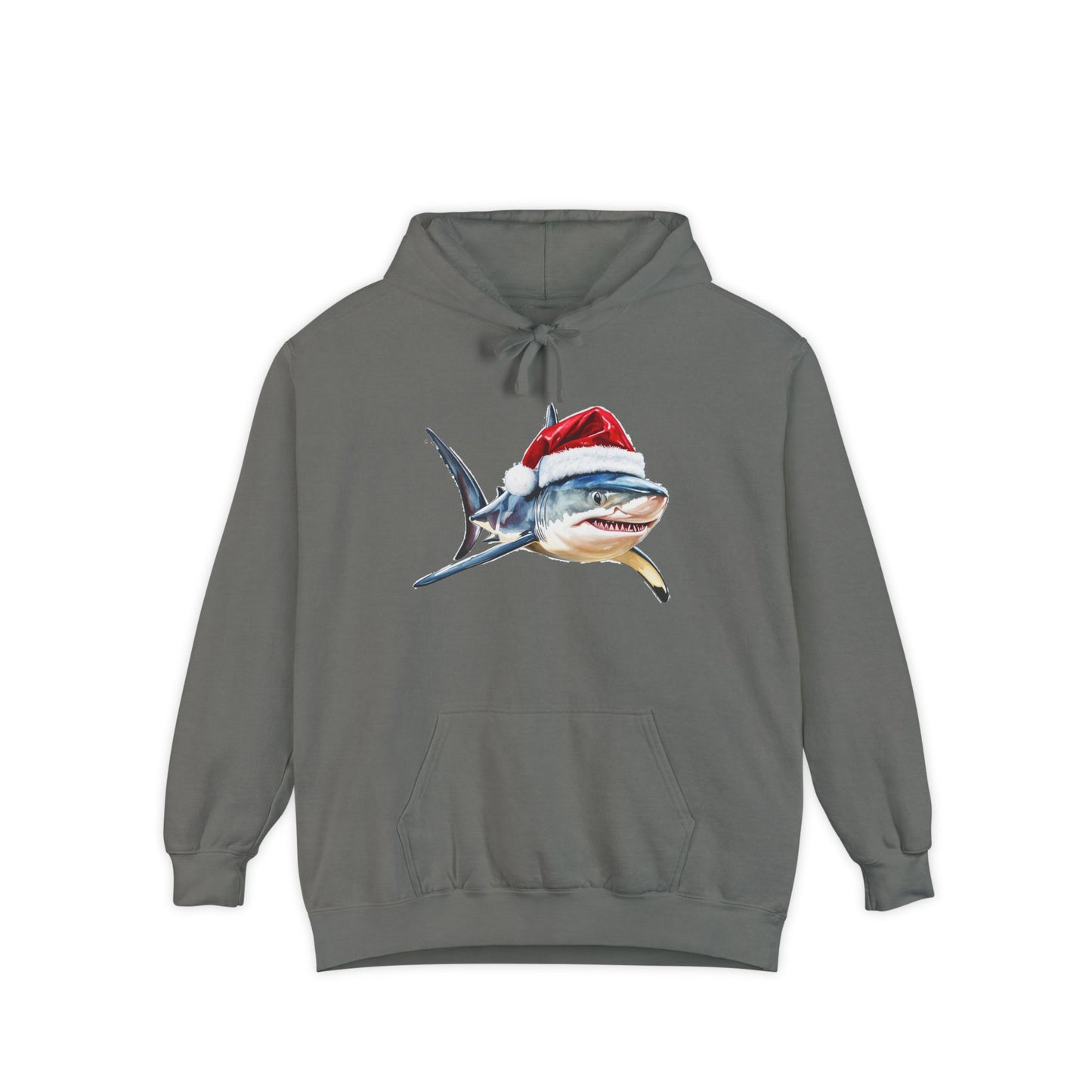 Festive Shark Hoodie, Unisex Holiday Apparel, Cute Christmas Gift, Casual Winter Fashion, Cozy Beachwear
