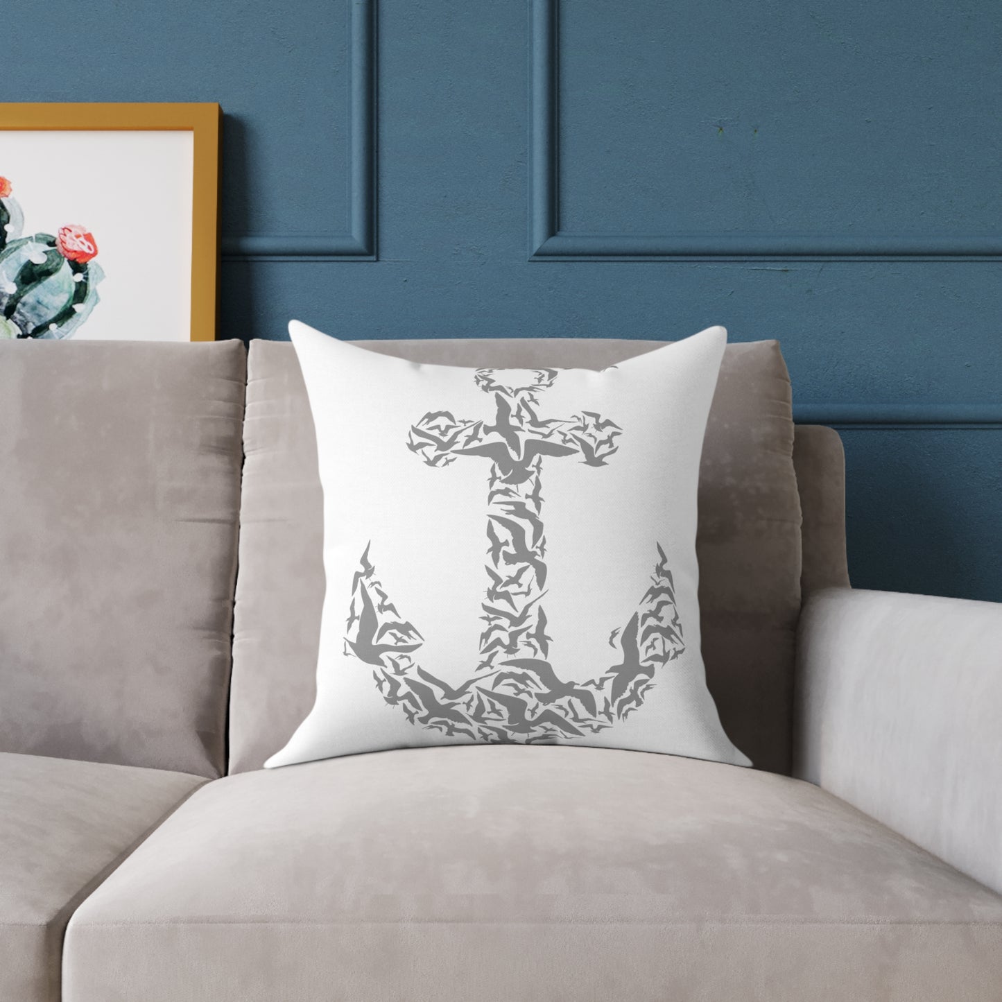 Nautical Anchor Throw Pillow