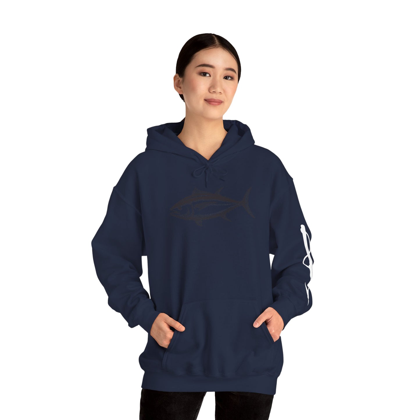 Vintage Tuna Illustration Fishing Hoodie