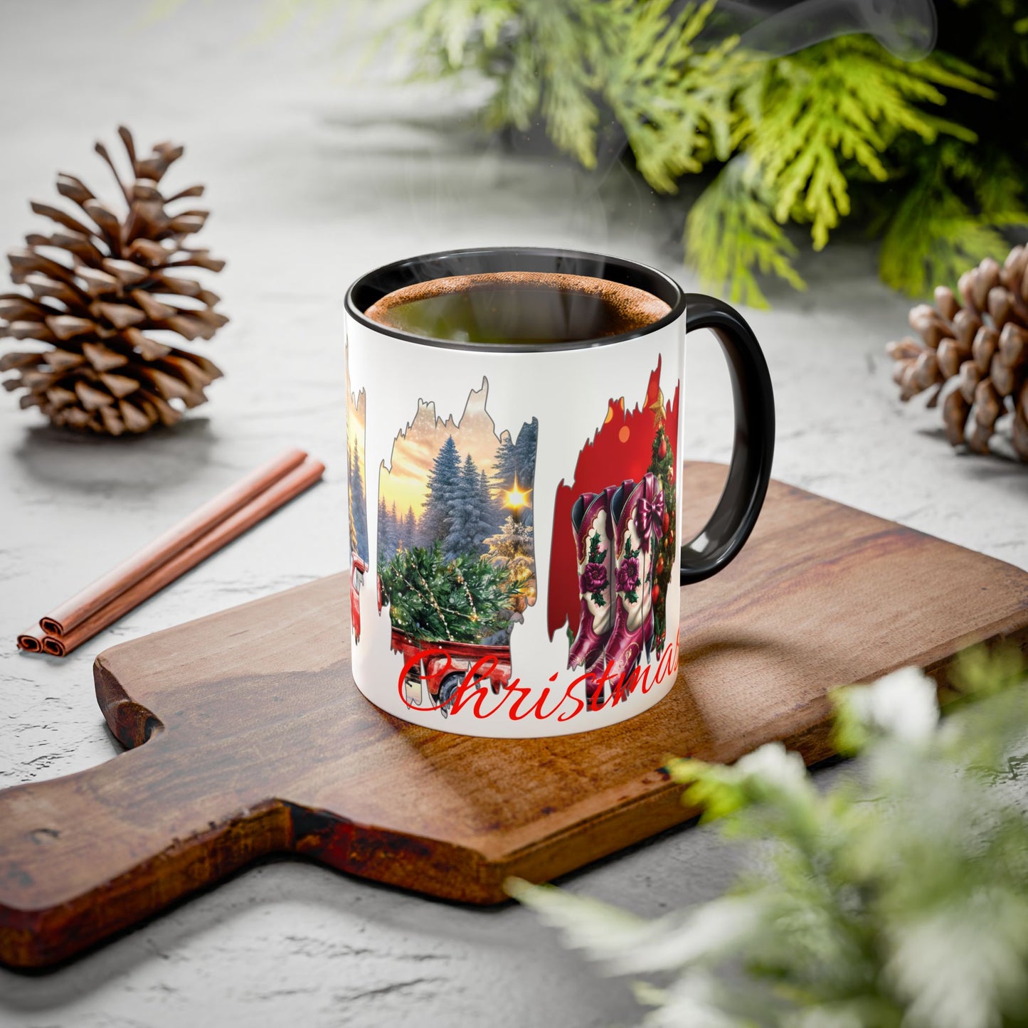 Christmas Collage Mug Highland cow (11oz/15oz)