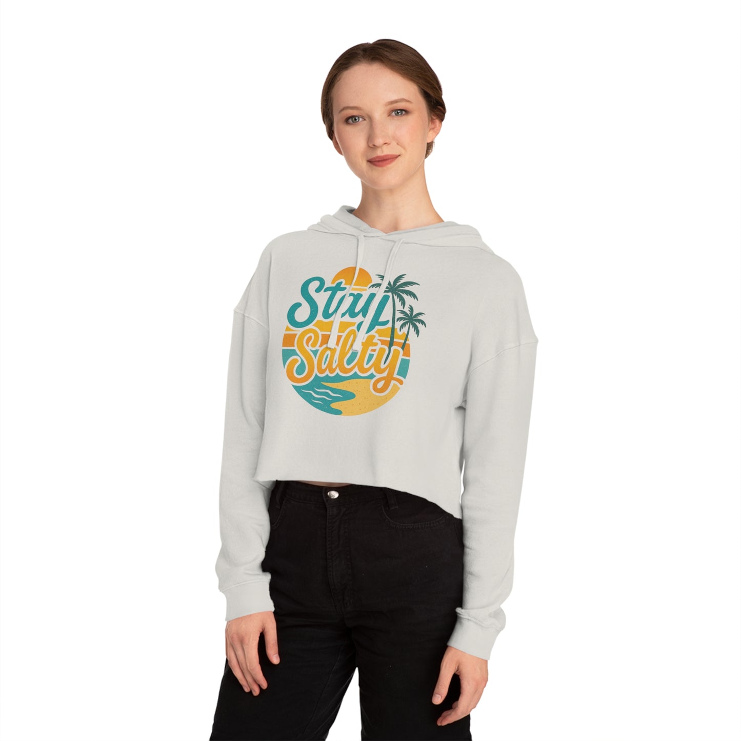 Women’s Cropped Hooded Sweatshirt - Stay Salty -