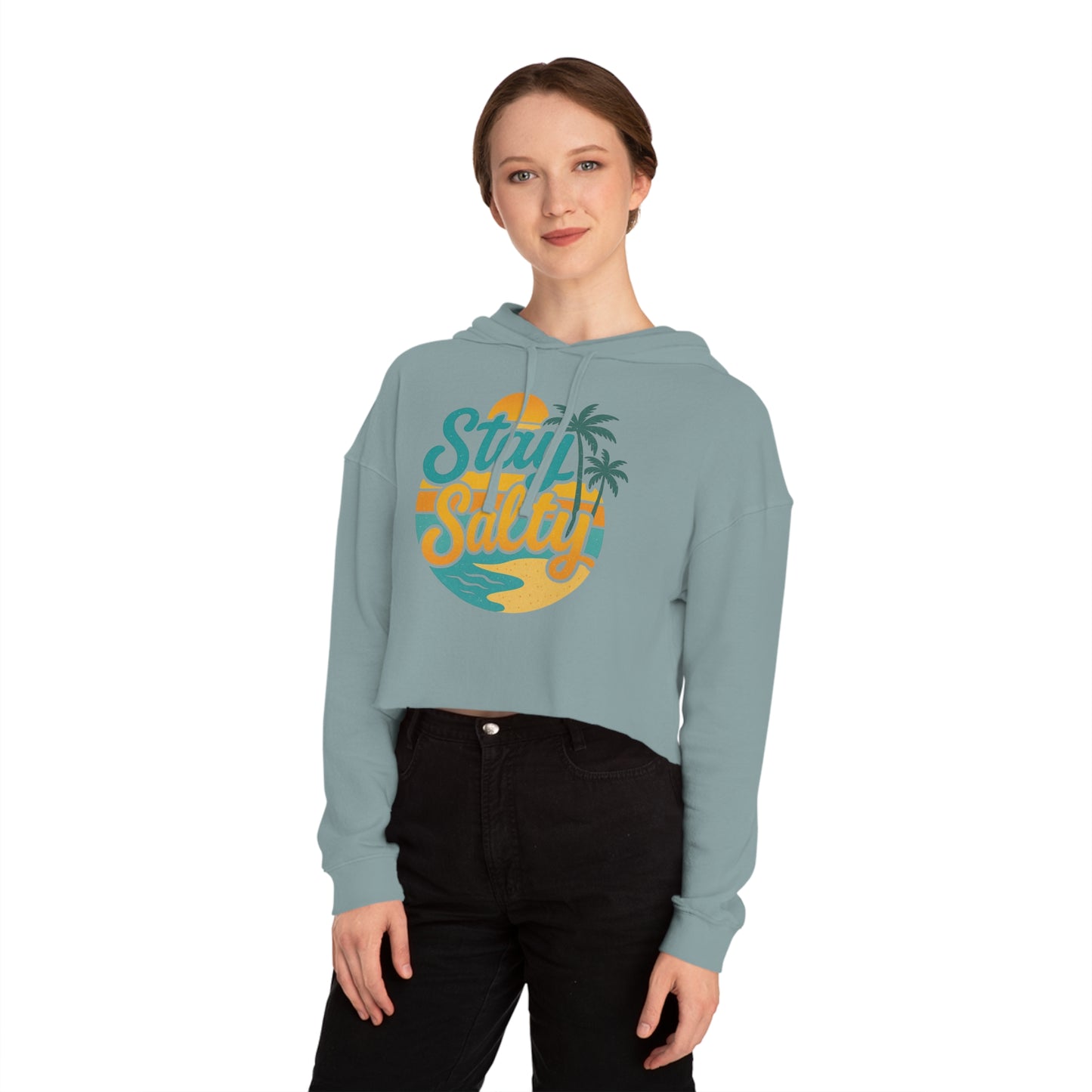 Women’s Cropped Hooded Sweatshirt - Stay Salty -