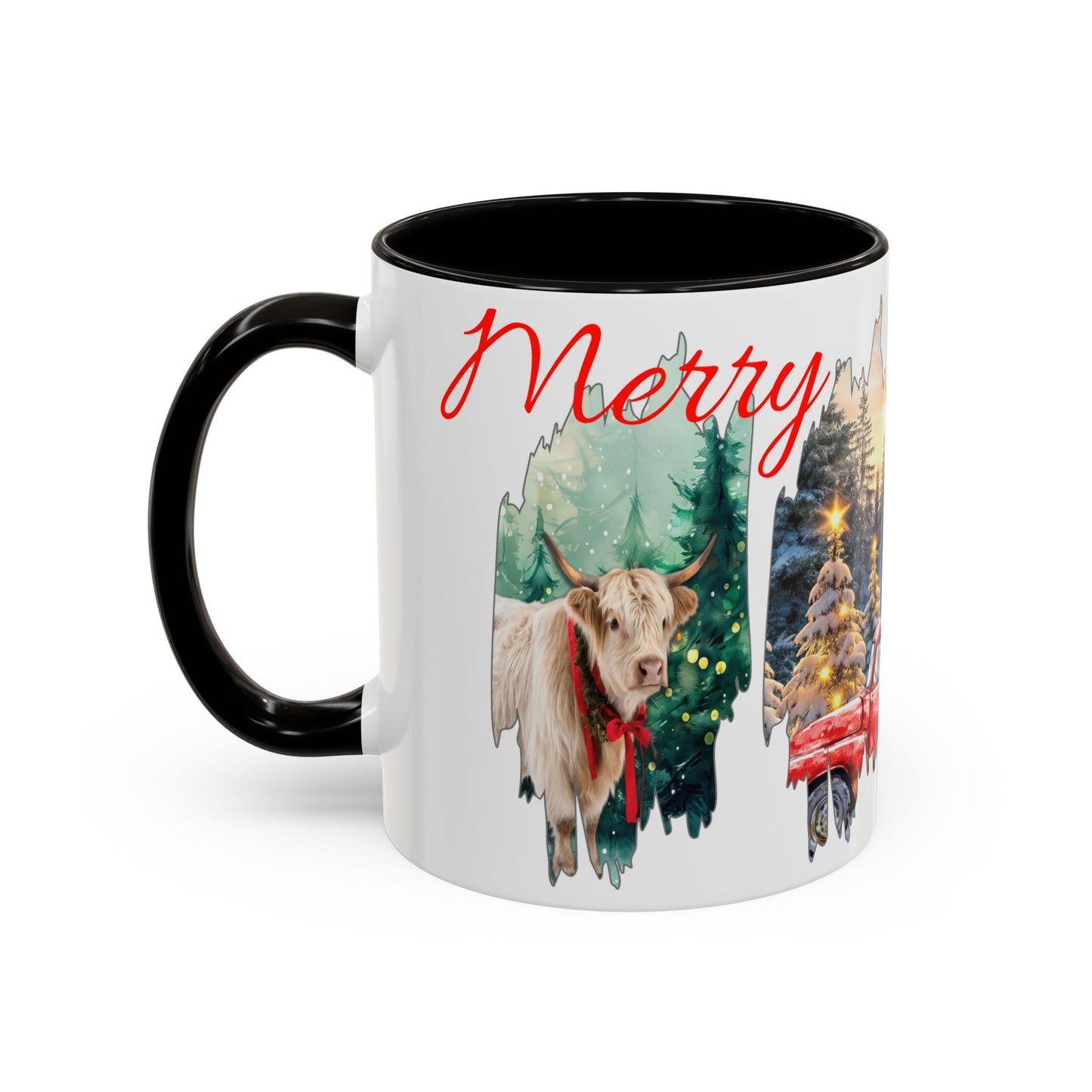 Christmas Collage Mug Highland cow (11oz/15oz)