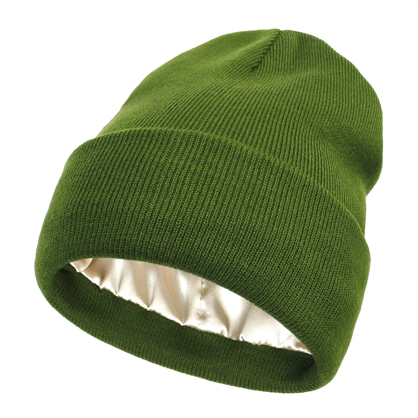 Satin Lined Anti Static Beanie for Women Winter No Static 2 Layer Knitted Hat